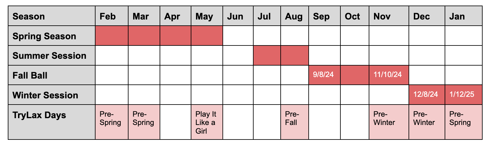 SLC Annual Calendar